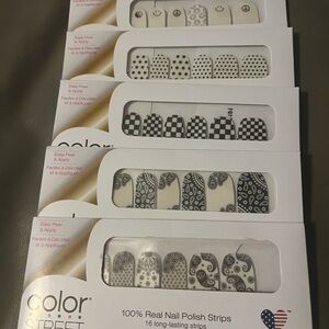 5 sets of Color Street Nail Strips Clear Over Lays